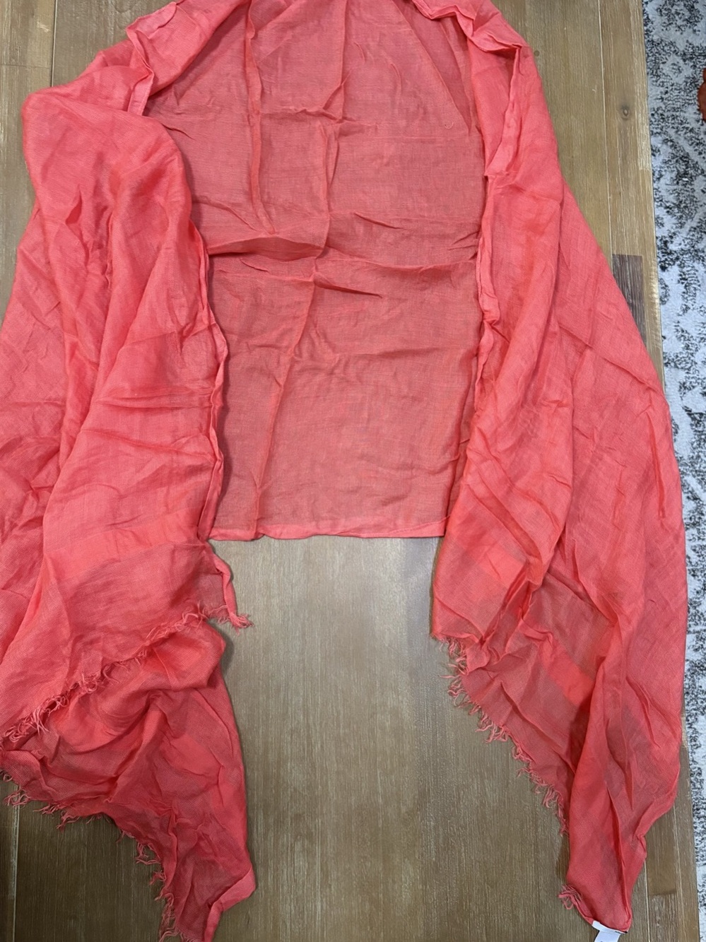 Halogen Coral Linen Blend Scarf